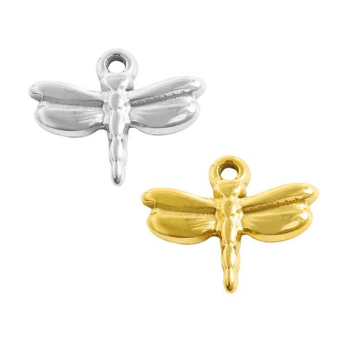 Stainless Steel Animal Pendants, 304 Stainless Steel, Dragonfly, plated, DIY, more colors for choice, 10PCs/Bag, Sold By Bag