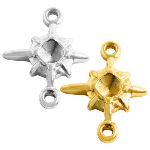 Stainless Steel Pendant Setting, 304 Stainless Steel, Cross, plated, DIY & double-hole, more colors for choice, 10PCs/Bag, Sold By Bag