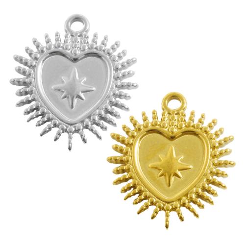Stainless Steel Pendants, 304 Stainless Steel, Heart, plated, DIY, more colors for choice, 10PCs/Bag, Sold By Bag