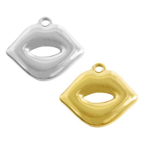Stainless Steel Pendants, 304 Stainless Steel, Lip, plated, DIY, more colors for choice, 10PCs/Bag, Sold By Bag