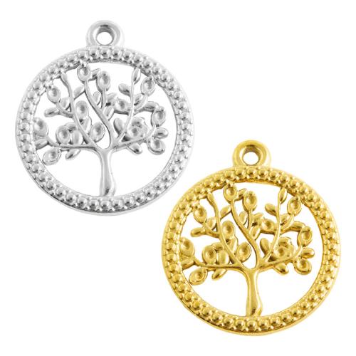 Stainless Steel Pendants, 304 Stainless Steel, Tree, plated, DIY & hollow, more colors for choice, 10PCs/Bag, Sold By Bag