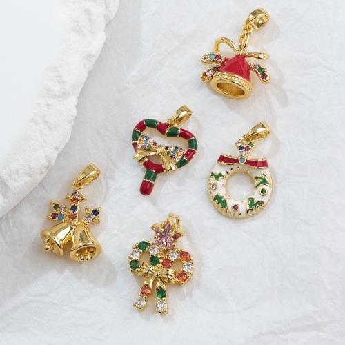 Cubic Zirconia Micro Pave Brass Pendant, plated, DIY & micro pave cubic zirconia & enamel, more colors for choice, nickel, lead & cadmium free, Sold By PC