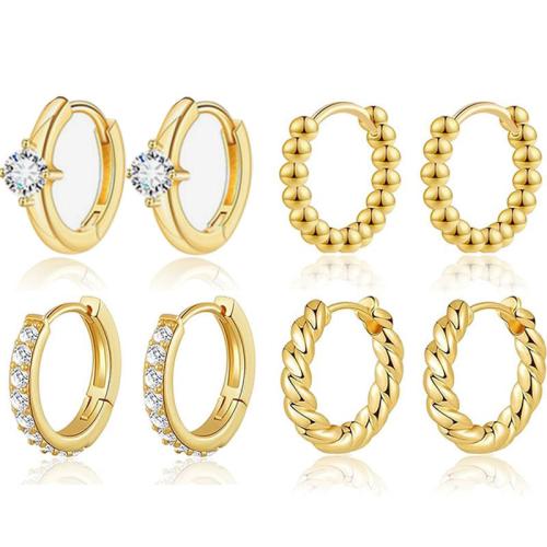 Huggie Ohrreifen, 304 Edelstahl, plattiert, Modeschmuck & Micro pave Zirkonia, keine, 1x10mm, verkauft von Paar