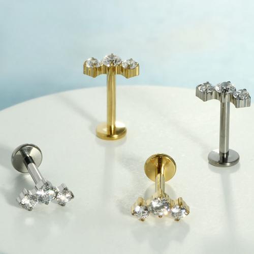 titane Placage, bijoux de mode & pavé de micro zircon, plus de couleurs à choisir, Vendu par PC