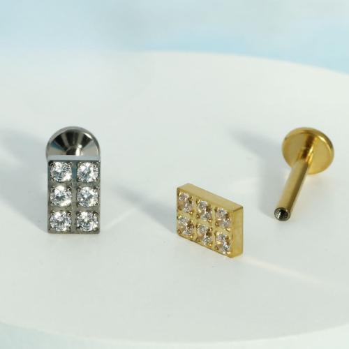 titane Placage, bijoux de mode & pavé de micro zircon, plus de couleurs à choisir, Vendu par PC