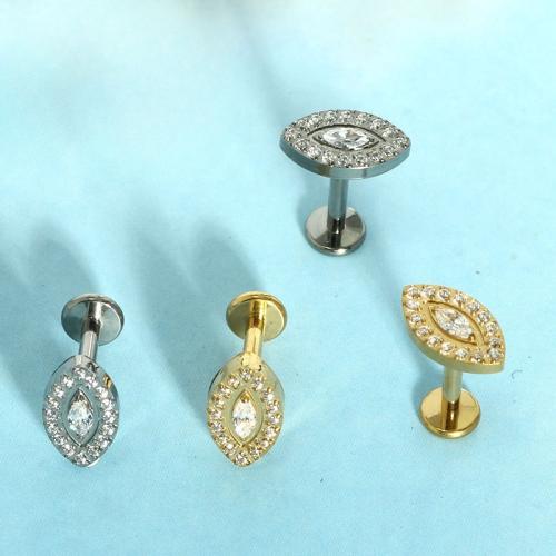 titane Placage, bijoux de mode & pavé de micro zircon, plus de couleurs à choisir, Vendu par PC