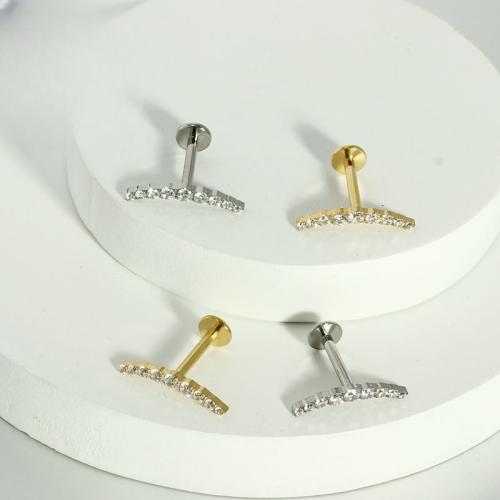 titane Placage, bijoux de mode & pavé de micro zircon, plus de couleurs à choisir, Vendu par PC