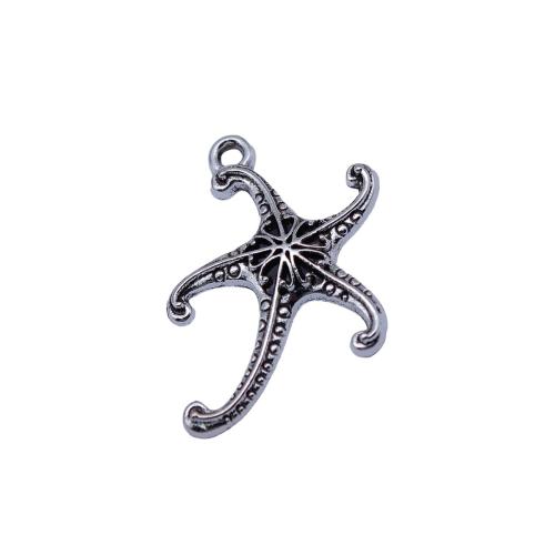 Tibetan Style Animal Pendants, Starfish, plated, DIY & hollow, 20PCs/Bag, Sold By Bag