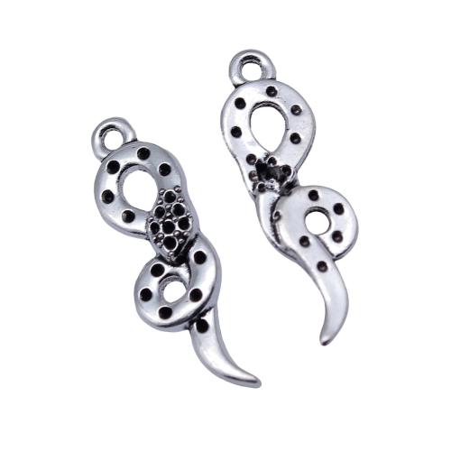 Tibetan Style Animal Pendants, Snake, plated, DIY, 10PCs/Bag, Sold By Bag