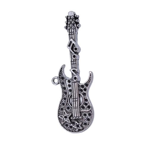 Instrument de musique en forme de pendentifs en alliage de Zinc, guitare, Placage, DIY, Vendu par PC