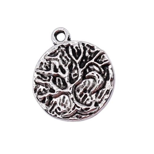 Tibetan Style Pendants, Round, plated, DIY, 10PCs/Bag, Sold By Bag