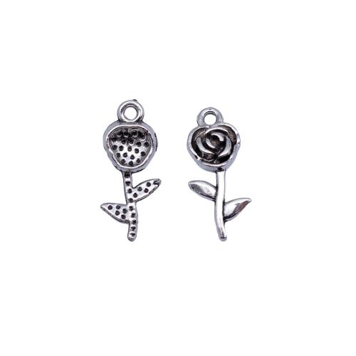 Tibetan Style Flower Pendants, plated, DIY, 20PCs/Bag, Sold By Bag