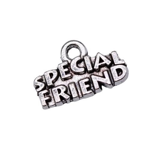 En alliage de zinc message Pendentifs, Placage, DIY, 10PC/sac, Vendu par sac