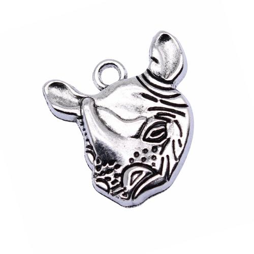 Tibetan Style Animal Pendants, Rhinoceros, plated, DIY, 10PCs/Bag, Sold By Bag
