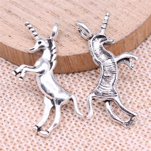 Zink-Aluminium-Anhänger, Zinklegierung, Einhorn, plattiert, DIY, keine, 10PCs/Tasche, verkauft von Tasche