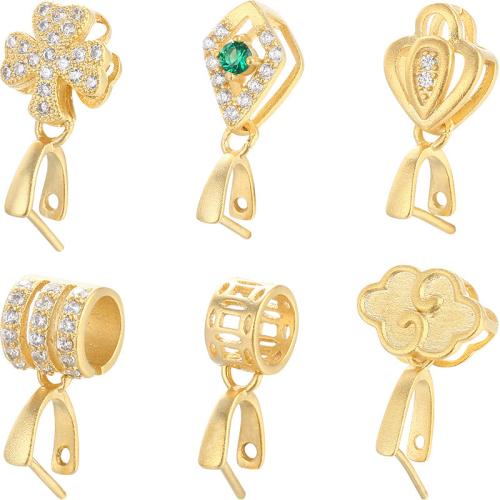 925 Sterling Silver Pendant Bail, DIY & different styles for choice & with rhinestone, Sold By PC