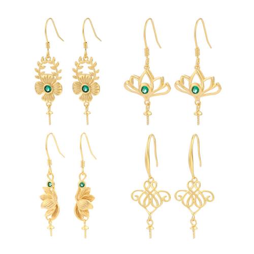 925 Sterling Silver Earring Drop Findings, DIY & different styles for choice & with rhinestone, Sold By Pair