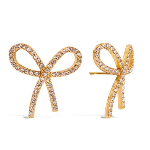 Edelstahl Ohrringe, 304 Edelstahl, goldfarben plattiert, Modeschmuck & mit Strass, keine, verkauft von Paar