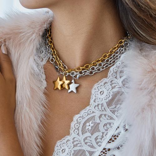 Stainless Steel Jewelry Necklace, 304 Stainless Steel, gold color plated, fashion jewelry, more colors for choice, Sold By PC