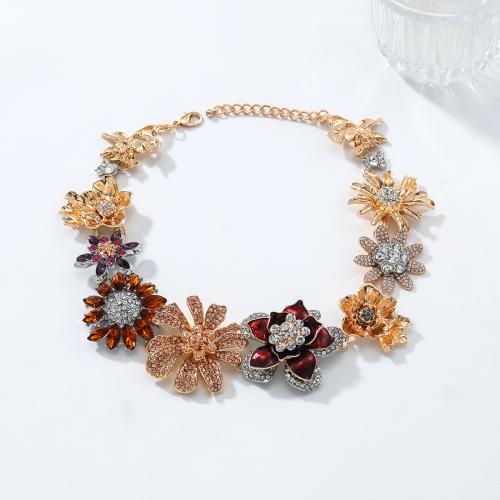 Zinklegierung Schmuck Halskette, goldfarben plattiert, Modeschmuck & mit Strass, keine, verkauft von PC