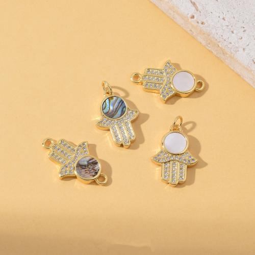 Cubic Zirconia Micro Pave Brass Pendant, gold color plated, DIY & micro pave cubic zirconia, more colors for choice, nickel, lead & cadmium free, Sold By PC