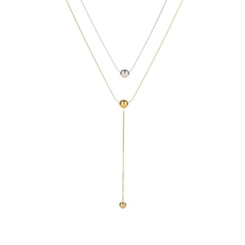 Collier de bijoux en acier inoxydable, Acier inoxydable 304, Placage, Double couche & bijoux de mode & pour femme, plus de couleurs à choisir, Vendu par PC
