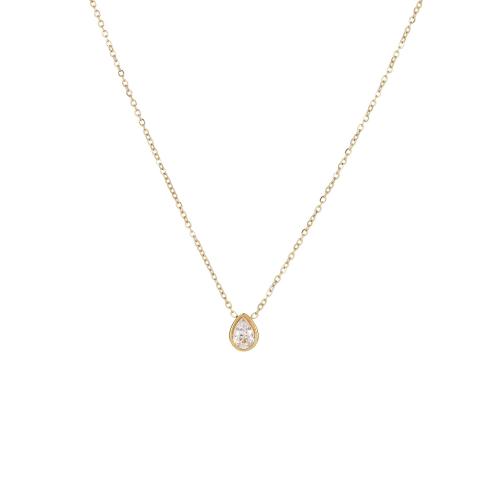Collier de bijoux en acier inoxydable, Acier inoxydable 304, Placage, styles différents pour le choix & pavé de micro zircon & pour femme, plus de couleurs à choisir, Vendu par PC