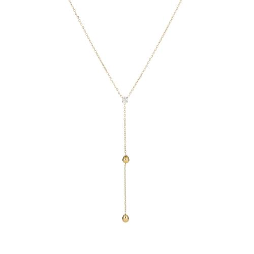Stainless Steel Jewelry Necklace, 304 Stainless Steel, with Cubic Zirconia, plated, fashion jewelry & for woman, more colors for choice, Sold By PC