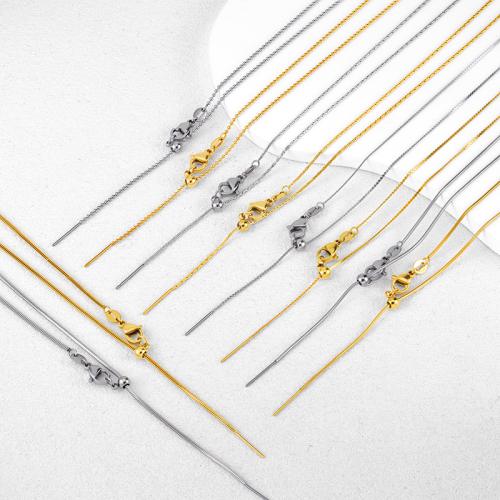 Stainless Steel Chain Necklace, 304 Stainless Steel, plated, DIY & Unisex & different styles for choice, more colors for choice, Sold By PC