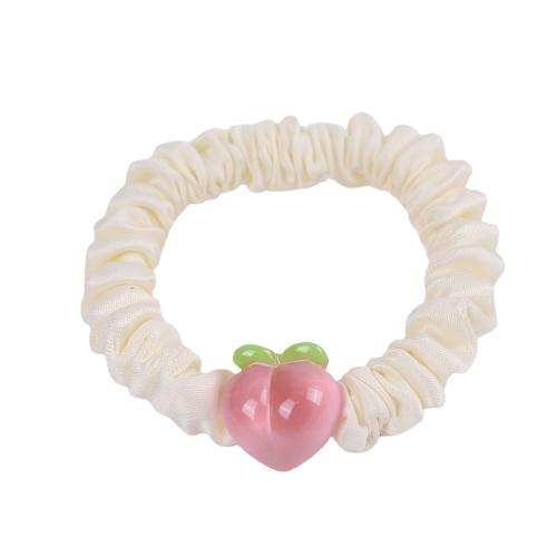 Hair Scrunchies, Cloth, with Acrylic, DIY, mixed colors, 60x40mm, Sold By PC