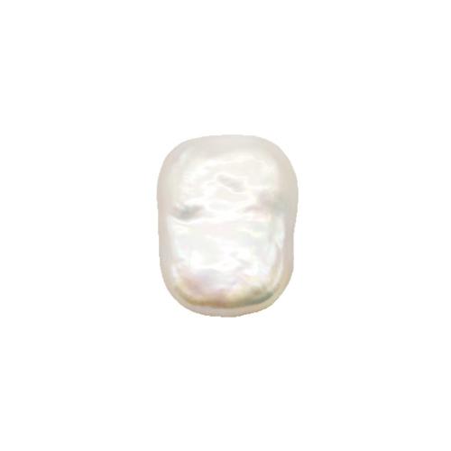 Cultured No Hole Freshwater Pearl Beads, Baroque, DIY, white, 13x18mm, Sold By PC