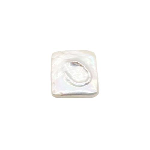 Cultured No Hole Freshwater Pearl Beads, Square, DIY, white, 11mm, Sold By PC