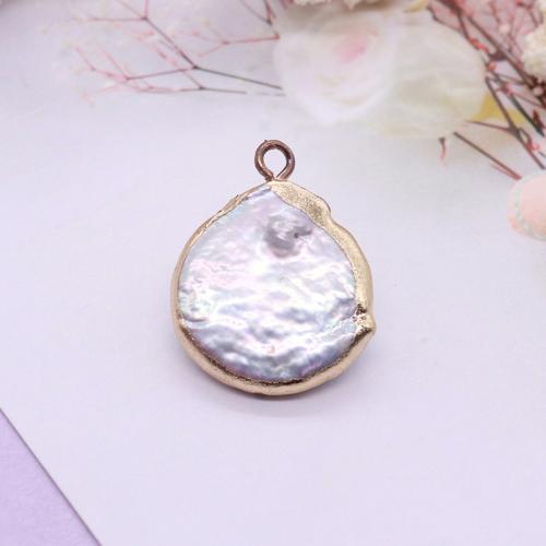 Freshwater Pearl Pendant, with Brass, irregular, DIY, mixed colors, Sold By PC