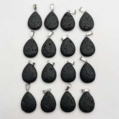 Gemstone Pendants Jewelry, Lava, with Iron, DIY, more colors for choice, Sold By PC