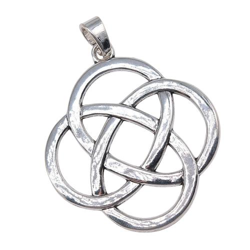 Pendentifs creux en alliage de zinc, noeud chinois, Placage, DIY, Vendu par PC