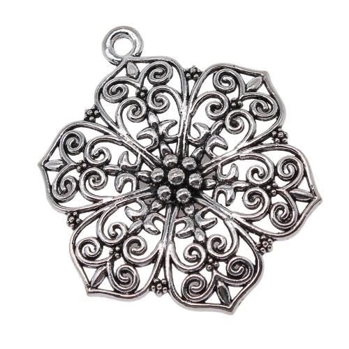 Tibetan Style Flower Pendants, plated, DIY & hollow, Sold By PC