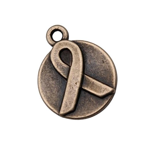 Tibetan Style Pendants, Round, plated, DIY, antique bronze color, 10PCs/Bag, Sold By Bag