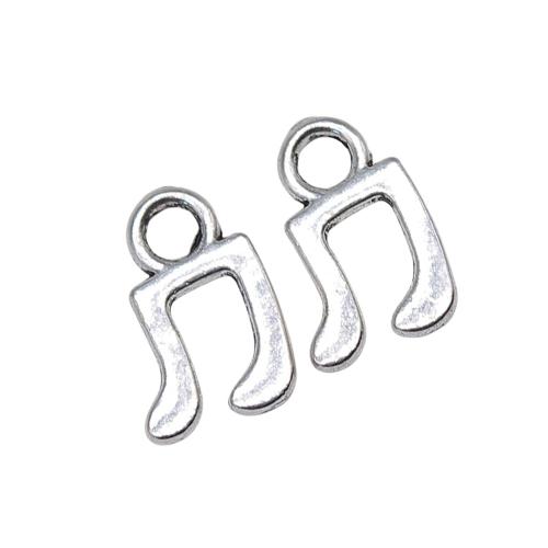 Instrument de musique en forme de pendentifs en alliage de Zinc, note de musique, Placage, DIY, 11x7mm, 40PC/sac, Vendu par sac