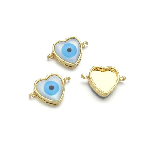 Evil Eye Connector, Brass, with Opal, plated, DIY & micro pave cubic zirconia & 1/1 loop, more colors for choice, nickel, lead & cadmium free, Sold By PC