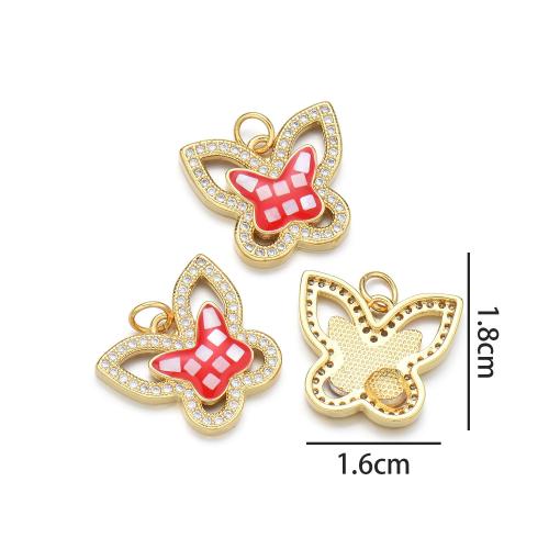 Cubic Zirconia Micro Pave Brass Pendant, with Shell, plated, DIY & micro pave cubic zirconia & enamel, more colors for choice, nickel, lead & cadmium free, Sold By PC
