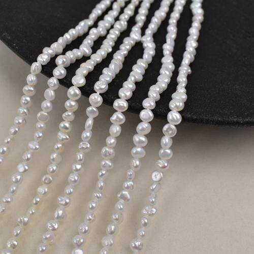 Cultured Baroque Freshwater Pearl Beads, DIY, white, 3-4mm, Sold Per 34 cm Strand