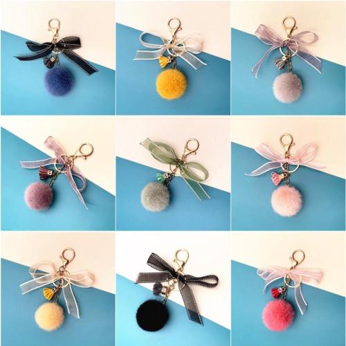 Bag Purse Charms Keyrings Keychains, Tibetan Style, with Polyester, fashion jewelry & Unisex, more colors for choice, 140x48mm, Sold By PC