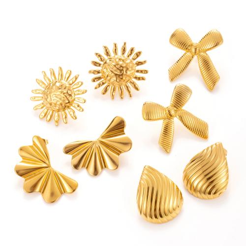 Stainless Steel Stud Earrings, 304 Stainless Steel, plated, fashion jewelry & different styles for choice & for woman, more colors for choice, Sold By Pair