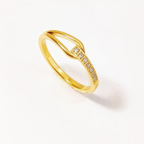 Rhinestone Stainless Steel Finger Ring, 304 Stainless Steel, plated, different size for choice & for woman & with rhinestone & hollow, more colors for choice, Sold By PC