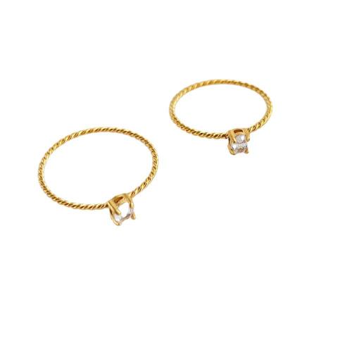 Cubic Zirconia Stainless Steel Finger Ring, 304 Stainless Steel, with Cubic Zirconia, plated, fashion jewelry & different size for choice & for woman, gold, Sold By PC