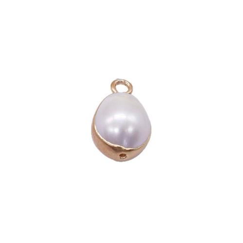 Freshwater Pearl Pendants, with Brass, Teardrop, gold color plated, DIY, mixed colors, Sold By PC