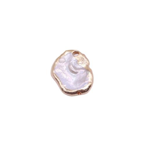 Pendentifs perles d'eau douce, perle d'eau douce cultivée, avec laiton, Baroque, Placage de couleur d'or, DIY, couleurs mélangées, Vendu par PC