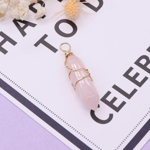 Bijoux Pendentifs en pierres gemmes, Pierre naturelle, avec laiton, Placage de couleur d'or, DIY, plus de couleurs à choisir, Vendu par PC
