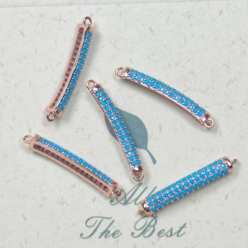 Cubic Zirconia Micro Pave Brass Connector, plated, DIY & micro pave cubic zirconia, mixed colors, nickel, lead & cadmium free, Sold By PC