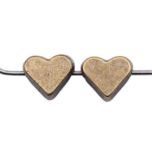 Tibetan Style Heart Beads, plated, DIY, more colors for choice, 6x7mm, 20PCs/Bag, Sold By Bag
